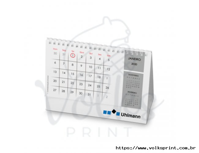Calend�rio com 6 folhas impressas frente e verso